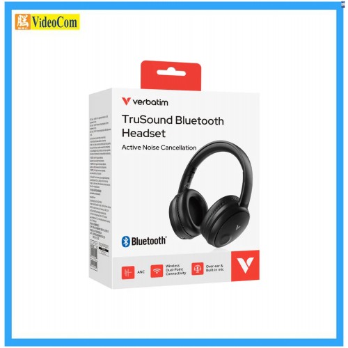 VERBATIM # 30200 (BLACK) TruSound 主動降噪 (ANC) 頭戴式藍牙耳機 023942302001 VERBATIM # 30200 (BLACK) TruSound 主動降噪 (ANC) 頭戴式藍牙耳機 023942302001
